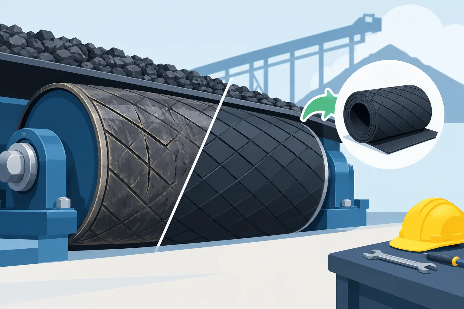 When Conveyor Pulley Lagging Replacement Is Due